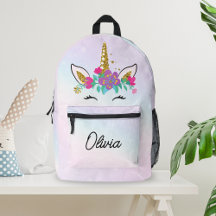 Chicas Lindo Unicornio Y Arcoíris De Acuarela Pers