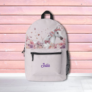 Mochila Impresa Chicas Lindos Caballos Flor Pastel Poni