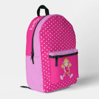 Mochila Impresa Chicas llaman arte de muñecas de rag de juguete ro