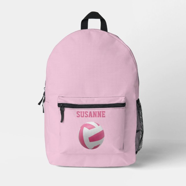Mochila Impresa Chicas rosados de voleibol rosa Cut Sew Bag (Anverso)