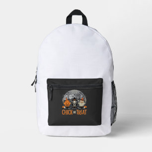 Mochila Impresa Chick or Treat Diseño de cementerio de Halloween l