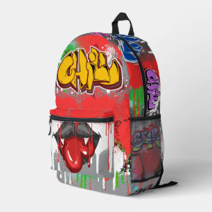 Mochila Impresa Chill atractiva vampiro fondo sangriento moderno