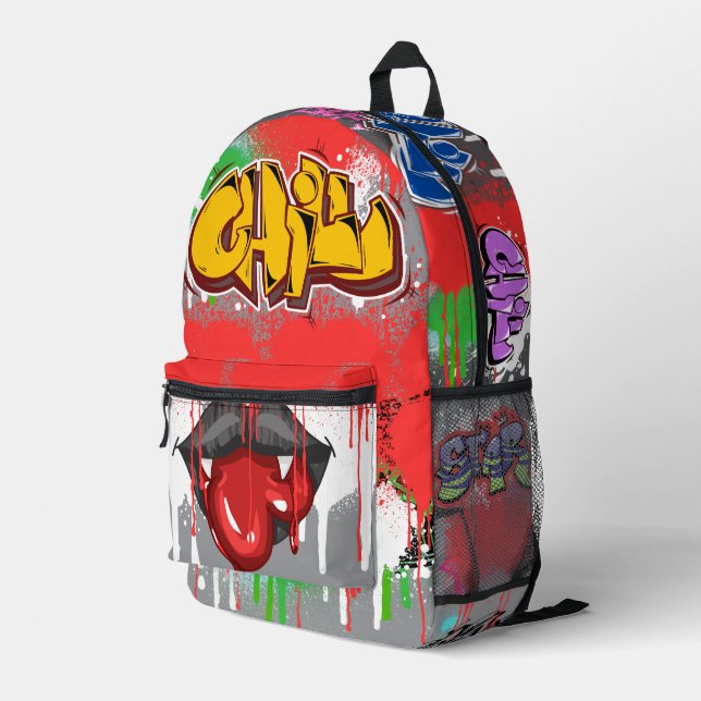 Mochila Impresa Chill atractiva vampiro fondo sangriento moderno (Esquina derecha trasera )