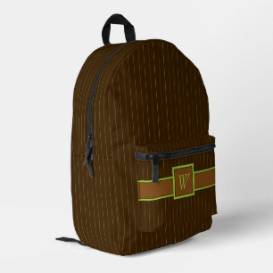 Mochila Impresa Chocolate con rayas de lima