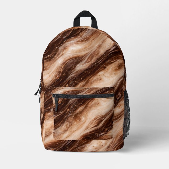 Mochila Impresa Chocolate Milkshake Marble Texture (Anverso)
