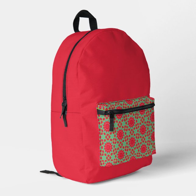 Mochila Impresa Christmas Holiday Charm Pattern  (Esquina izquierda trasera)