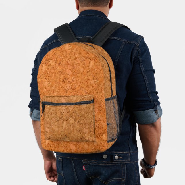 Mochila Impresa Chunky Natural Cork Wood Grain Look (Insitu (Modelo))