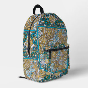 Mochila Impresa ciclamen azul arte nuevo flor botánica