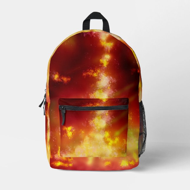 Mochila Impresa Cielo nocturno de la llama (Anverso)
