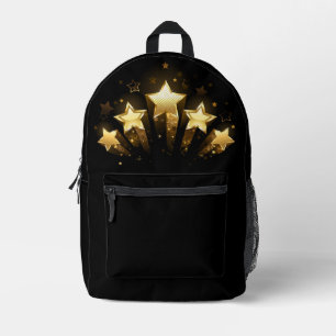 Mochila Impresa Cinco estrellas de oro en negro