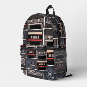 Mochila Impresa Cinta de Casete Música Retro