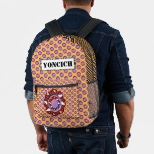 Mochila Impresa Cinta de disco de Borgoña de Kenneth Yoncich