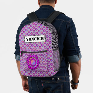 Mochila Impresa Cinta de disco púrpura de Kenneth Yoncich