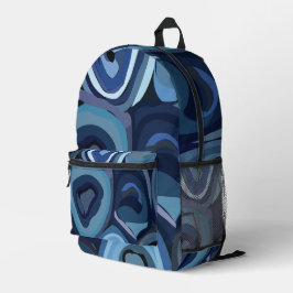 Mochila Impresa Cinturones de media azul Resumen Geométrico