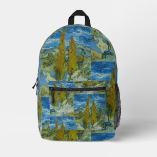 Mochila Impresa Cipreses de Van Gogh - Arte de cielo azul arremoli