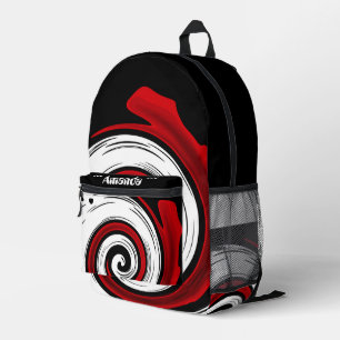 Mochila Impresa Circular líquido giratorio colores blancos rojos m