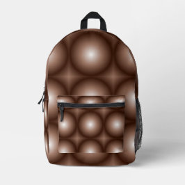 Mochila Impresa Círculo geométrico 3D Círculo oscuro Mocha marrón 