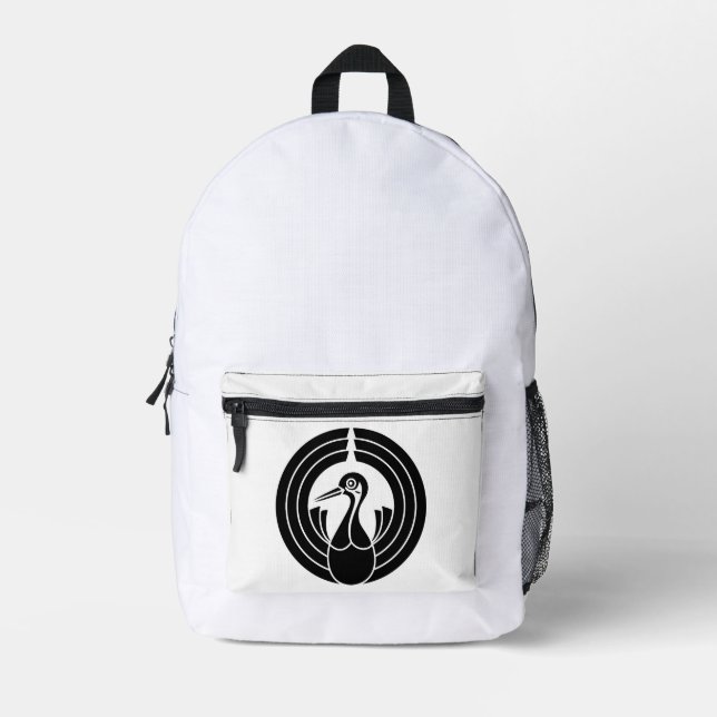 Mochila Impresa Círculo noshi en forma de grulla (Anverso)