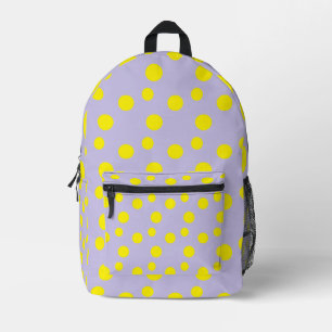 Mochila Impresa Círculos amarillos sobre púrpura