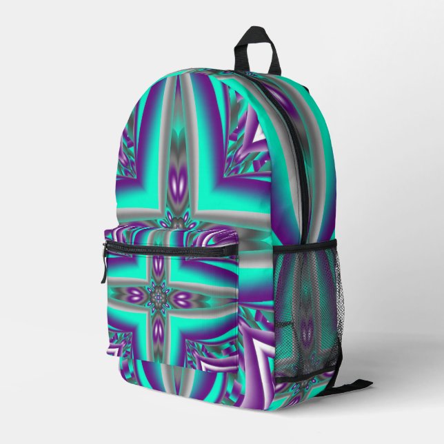 Mochila Impresa Círculos Concéntricos Lanzados Al Punto Resumen (Esquina derecha trasera )
