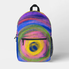 Mochila Impresa Círculos de centrado vibrantes y coloridos persona
