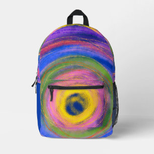 Mochila Impresa Círculos de centrado vibrantes y coloridos persona