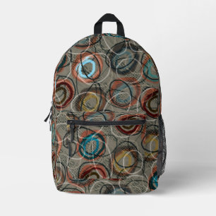 Mochila Impresa Círculos Retro MCM Inestables Colores de la Tierra