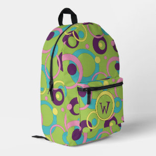 Mochila Impresa Círculos verdes divertidos