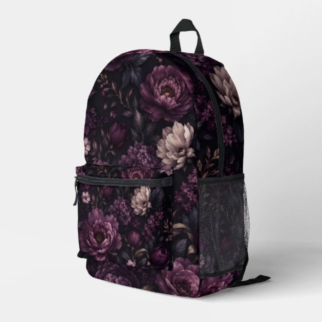 Mochila Impresa Ciruela Noir Floral (Esquina derecha trasera )
