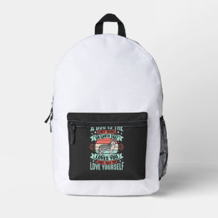 Mochila Impresa Cita de amante de perros gráfico vintage Husky