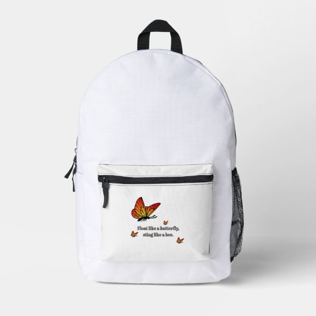 Mochila Impresa cita de mariposa (Anverso)