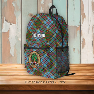 Mochila Impresa Clan Anderson Escudo sobre Tartán