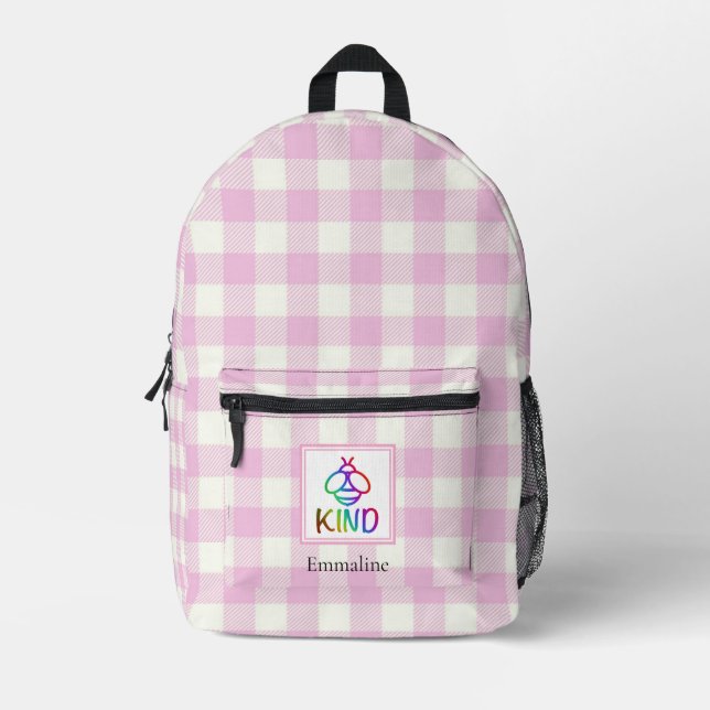 Mochila Impresa Clase de abeja rosa rosa (Anverso)