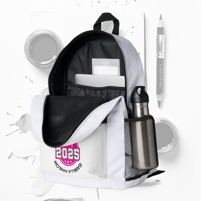 Mochila Impresa Clase de nombre de graduado rosado 2025 (Subido por el creador)
