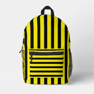 Mochila Impresa Clásico Amarillo brillante y rayas negras