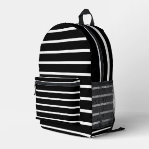 Mochila Impresa Clásico moderno Minimalista de rayas negras y blan