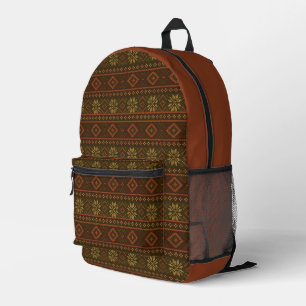 Mochila Impresa Clásico patrón de trabajo de color isleño de otoño