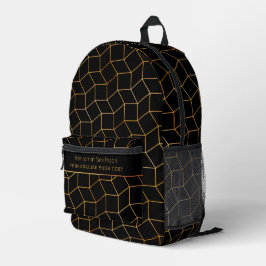 Mochila Impresa Clásico Resumen de lujo Black Gold Professional