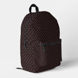 Mochila Impresa Classic Polka Dot Pattern, Brown, Boho Polka Dots