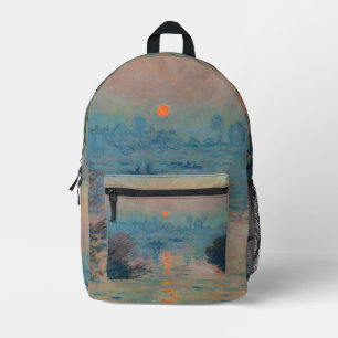 Mochila Impresa Claude Monet - Atardecer en el Sena en Lavacourt