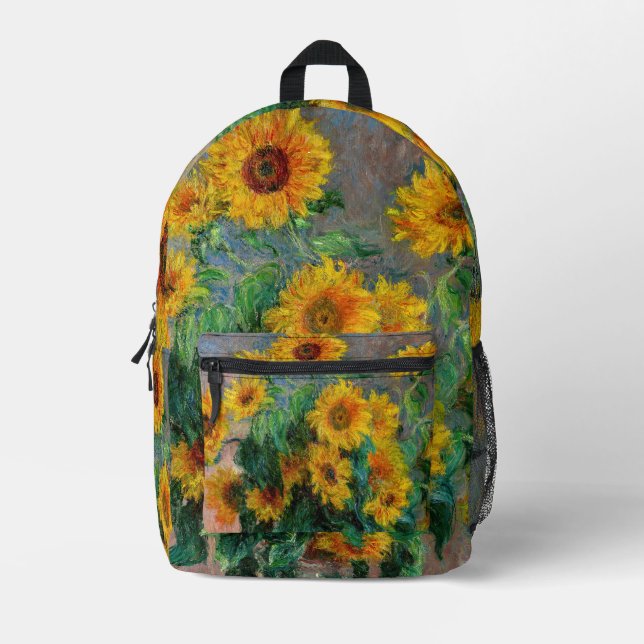 Mochila Impresa Claude Monet - Bouquet de girasoles (Anverso)