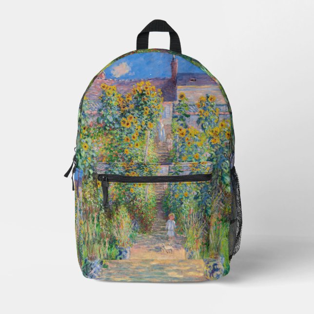 Mochila Impresa Claude Monet - El jardín del artista en Vetheuil (Anverso)