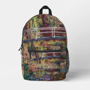 Mochila Impresa Claude Monet - Estanque de nenúfares, Armonía Rosa