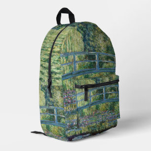 Mochila Impresa Claude Monet - Estanque de nenúfares, Armonía Verd