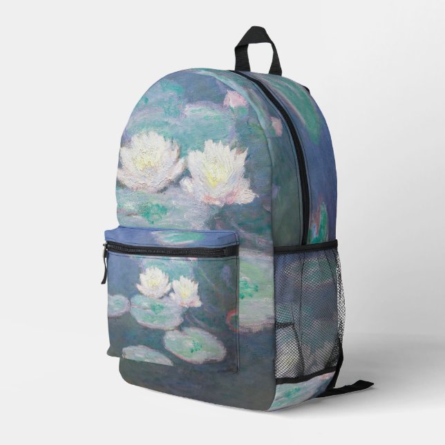 Mochila Impresa Claude Monet - Lilies de agua, efecto nocturno (Esquina derecha trasera )