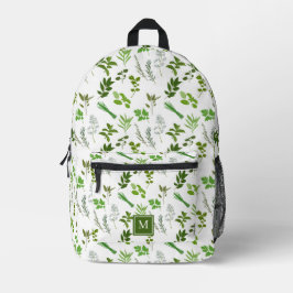 Mochila Impresa Cocinando hierbas de jardín culinarias monogramada
