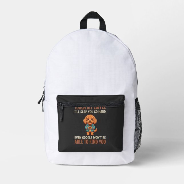 Mochila Impresa Cockapoo Divertido Amante Del Café (Anverso)