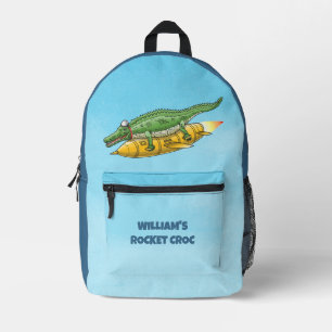 Mochila Impresa Cocodrilo Cohete