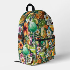 Mochila Impresa Cócteles tropicales y diseño floral