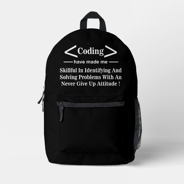 Mochila Impresa Codificación Codificación Codificación Programador (Anverso)